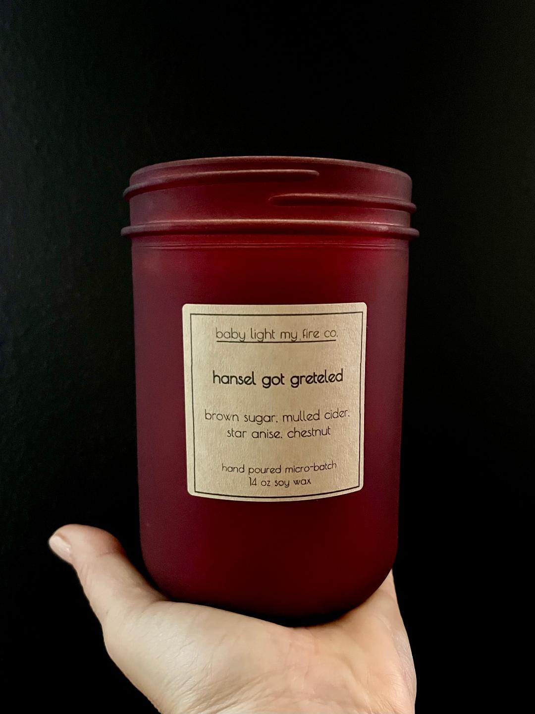 Holiday Soy Candle Hansel Got Greteled 14 oz