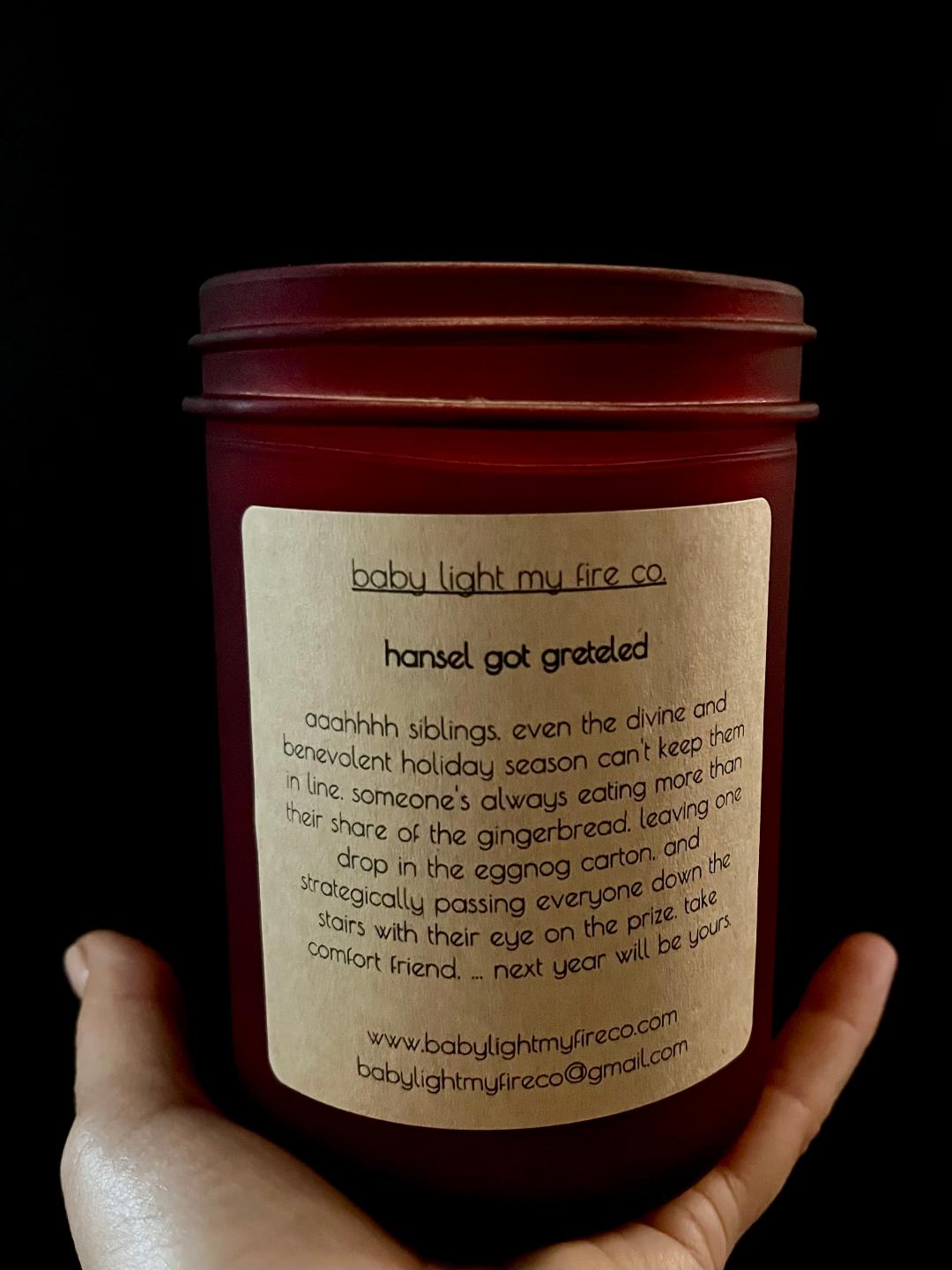 Holiday Soy Candle Hansel Got Greteled 14 oz
