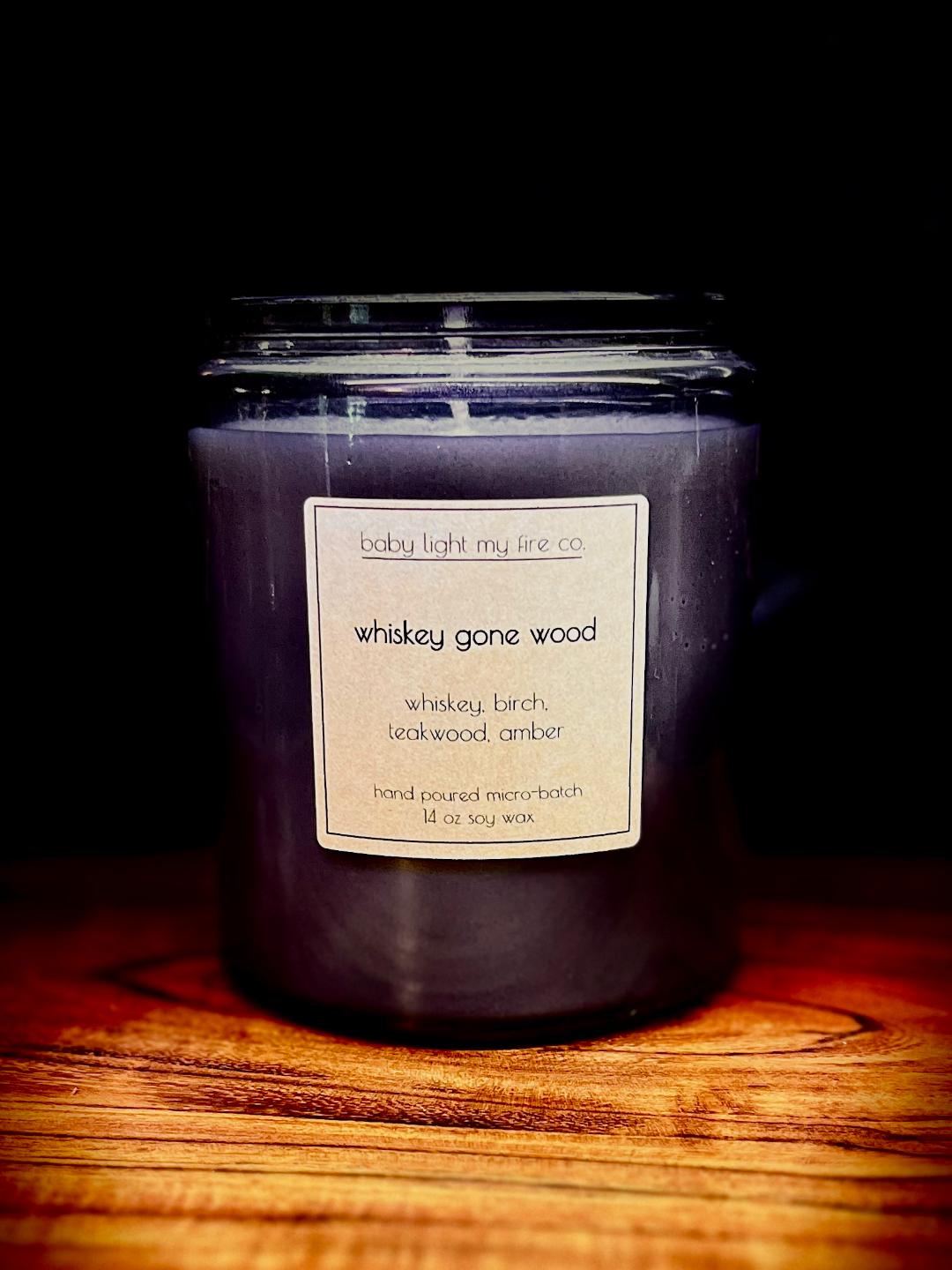 Whiskey Gone Wood 14 oz Soy Candle