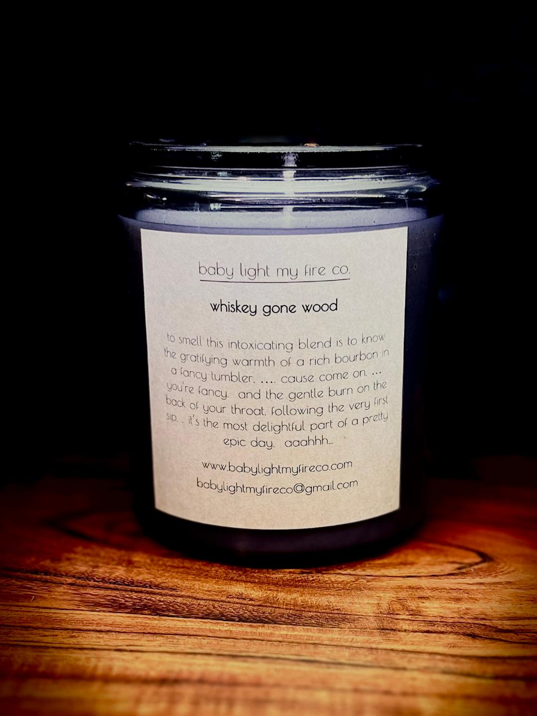 Whiskey Gone Wood 14 oz Soy Candle